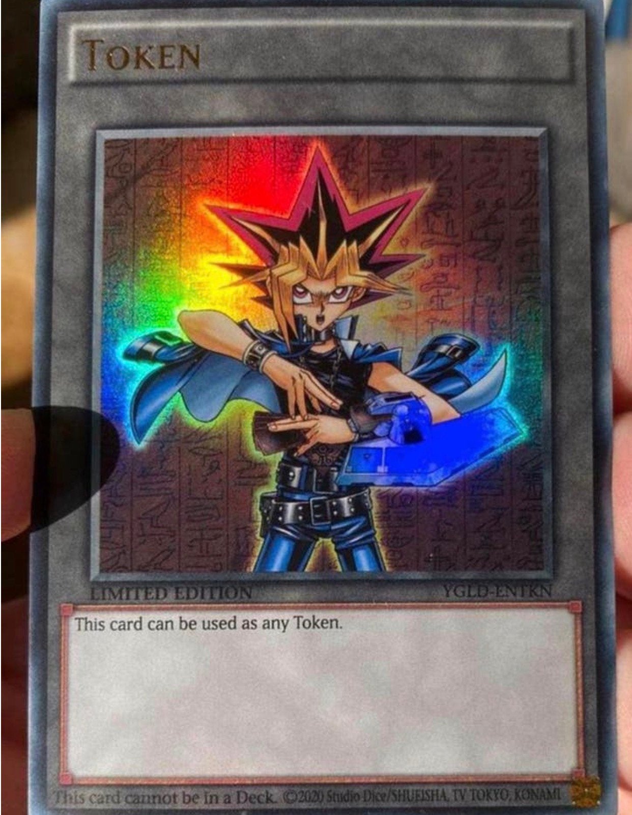 Yu-Gi-Oh! Yugi Yami Token Promo M/NM !, Ophalen of Verzenden, Zo goed als nieuw, Losse kaart, Foil