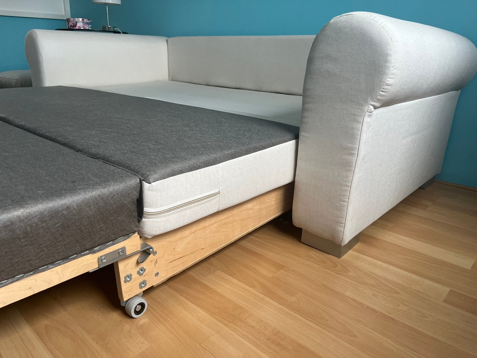 Bedbank zgan (gebroken wit), Huis en Inrichting, Slaapkamer | Slaapbanken, Ophalen, Crème, 90 cm, Tweepersoons