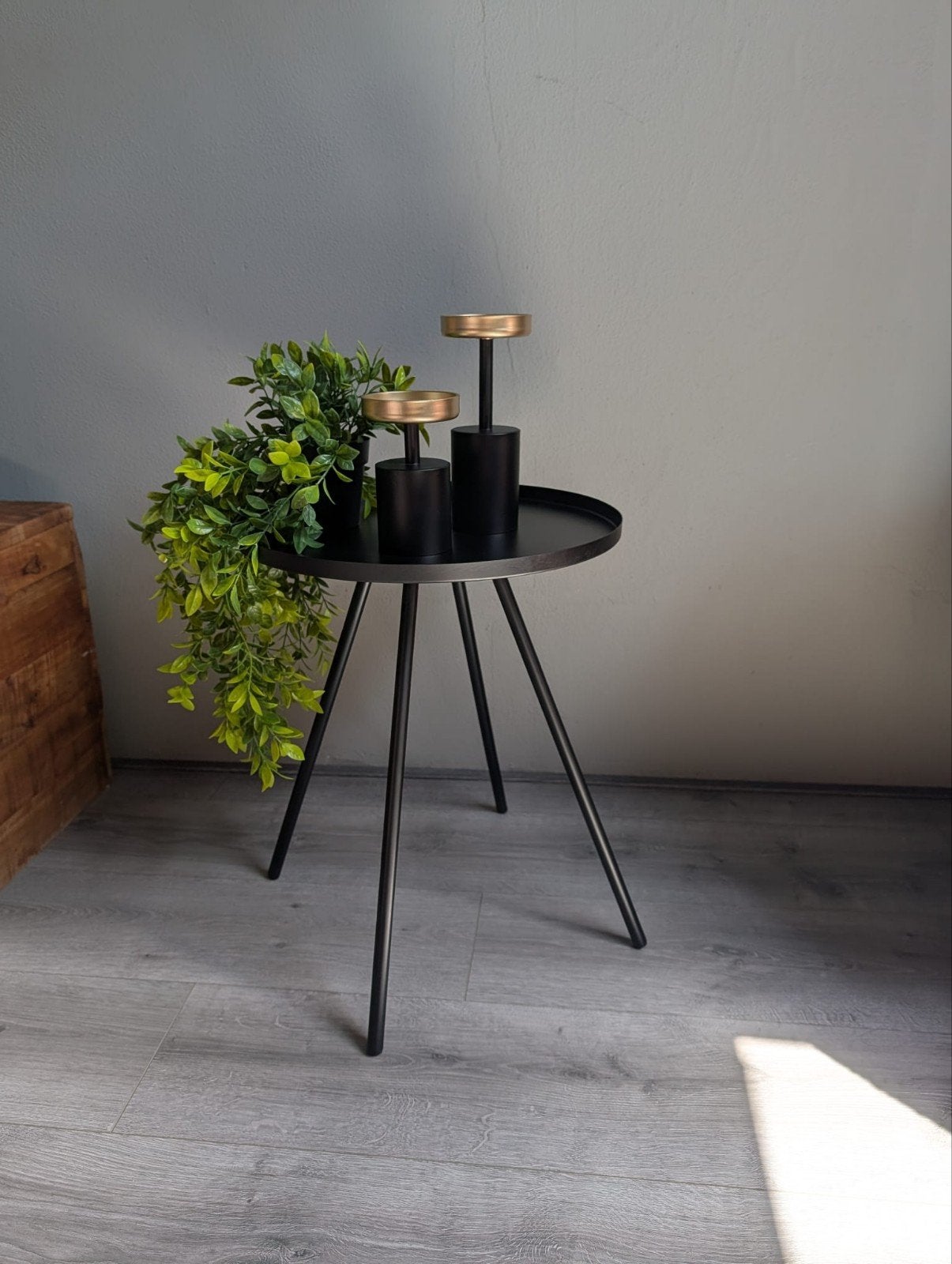 Bijzettafel - planten tafel - kleur zwart, Ophalen of Verzenden, Hout