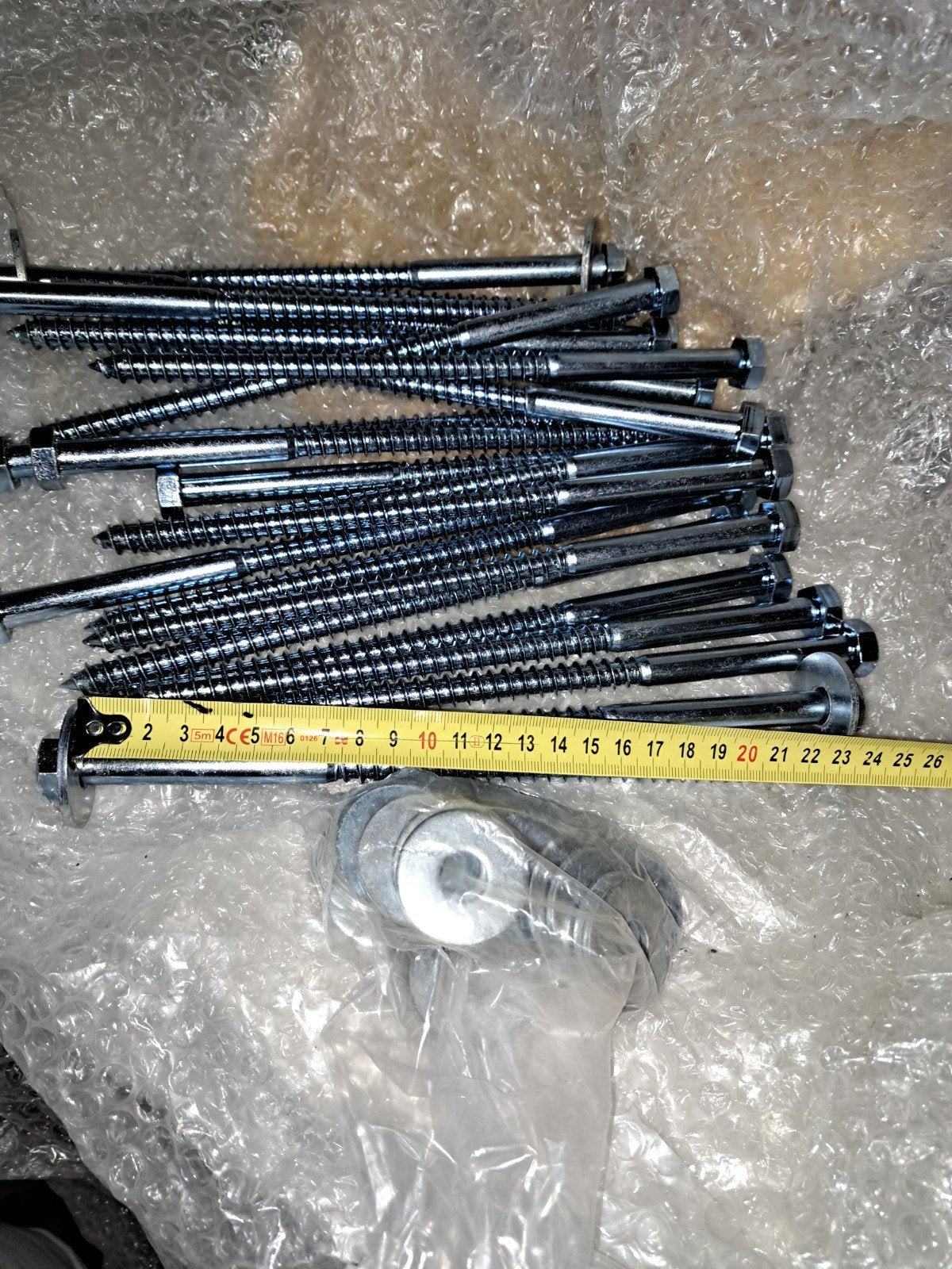 schroefharingen Houtdraadbouten met ringen - 200 mm lang, Ophalen of Verzenden, Nieuw