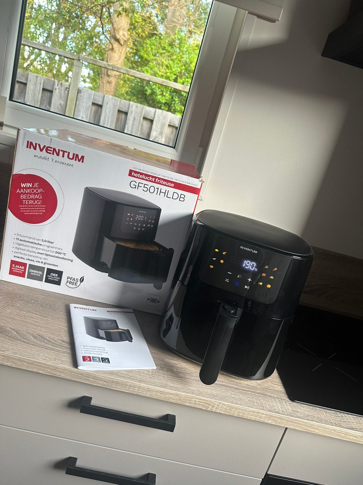 Inventum airfryer, Ophalen of Verzenden, Zo goed als nieuw, Airfryer XL, 1500 gram of meer