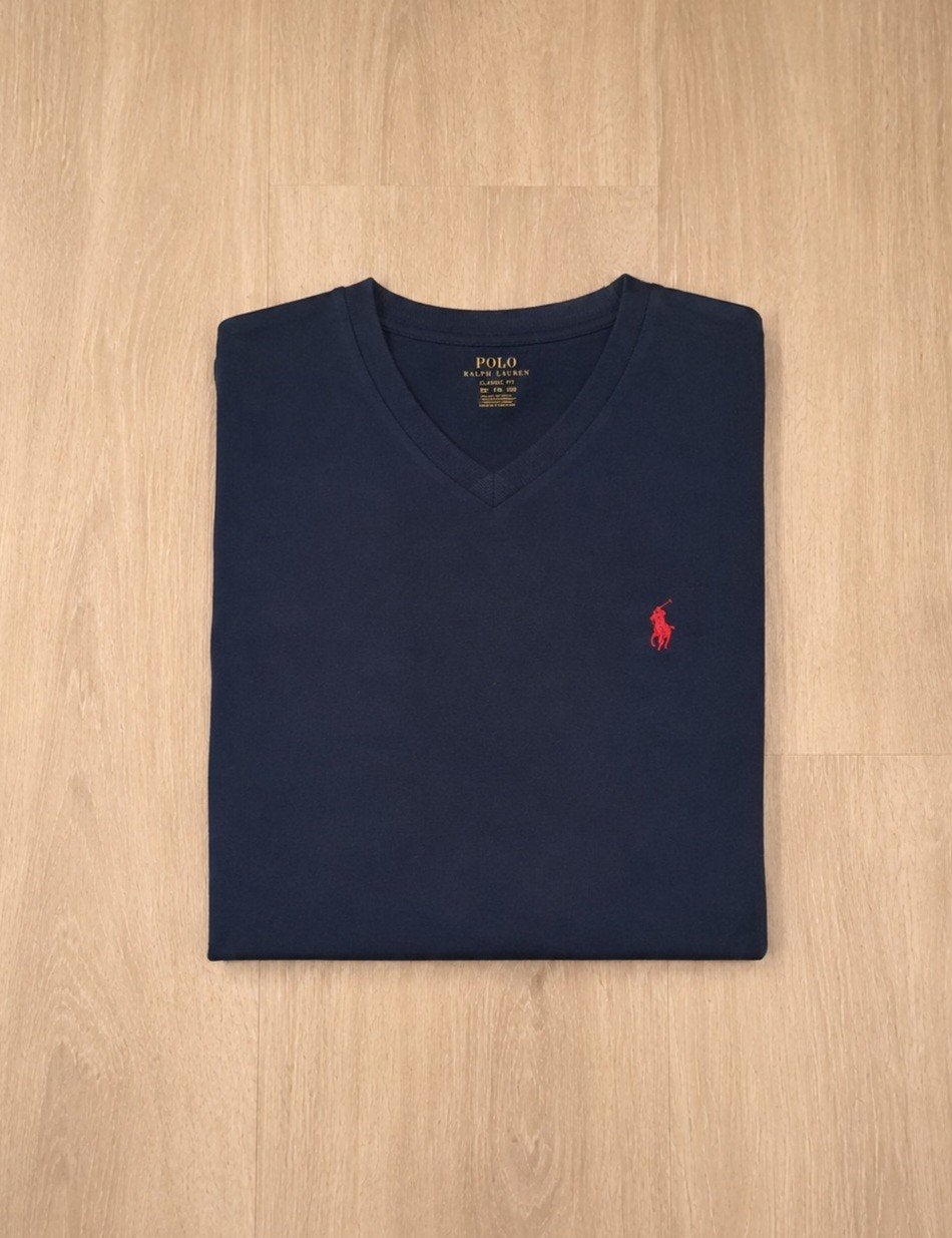 Polo Ralph Lauren T-shirt V-hals Navy Blauw – Maat S/P (va, Maat 46 (S) of kleiner, Verzenden, Blauw, Polo Ralph Lauren