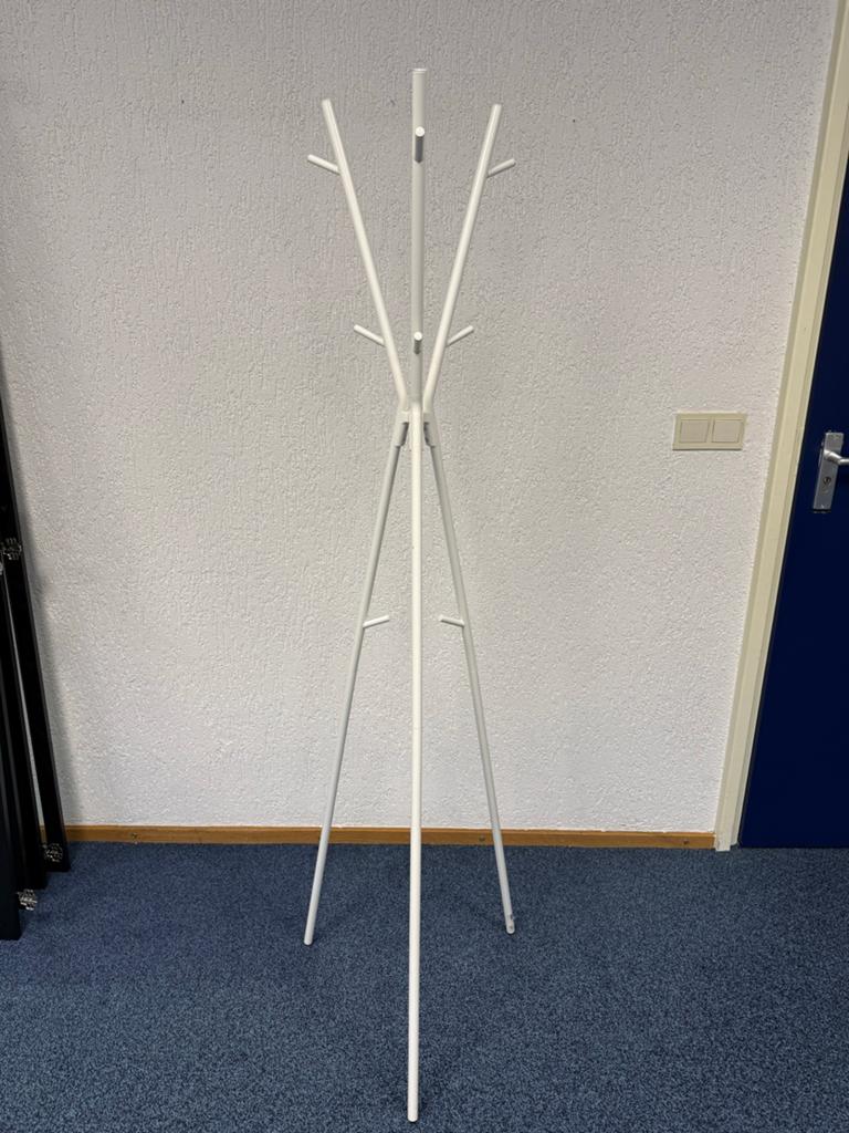 Witte staande kapstok, Huis en Inrichting, Woonaccessoires | Kapstokken, Ophalen, Zo goed als nieuw, Metaal, Staande kapstok
