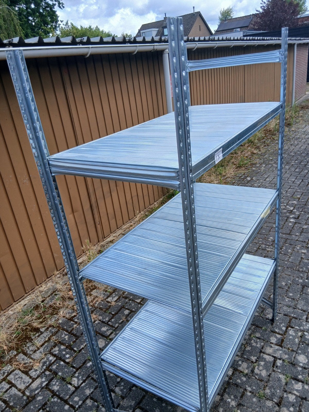 Stevige metalen stellingkast met 3 planken, Huis en Inrichting, Ophalen of Verzenden, Gebruikt