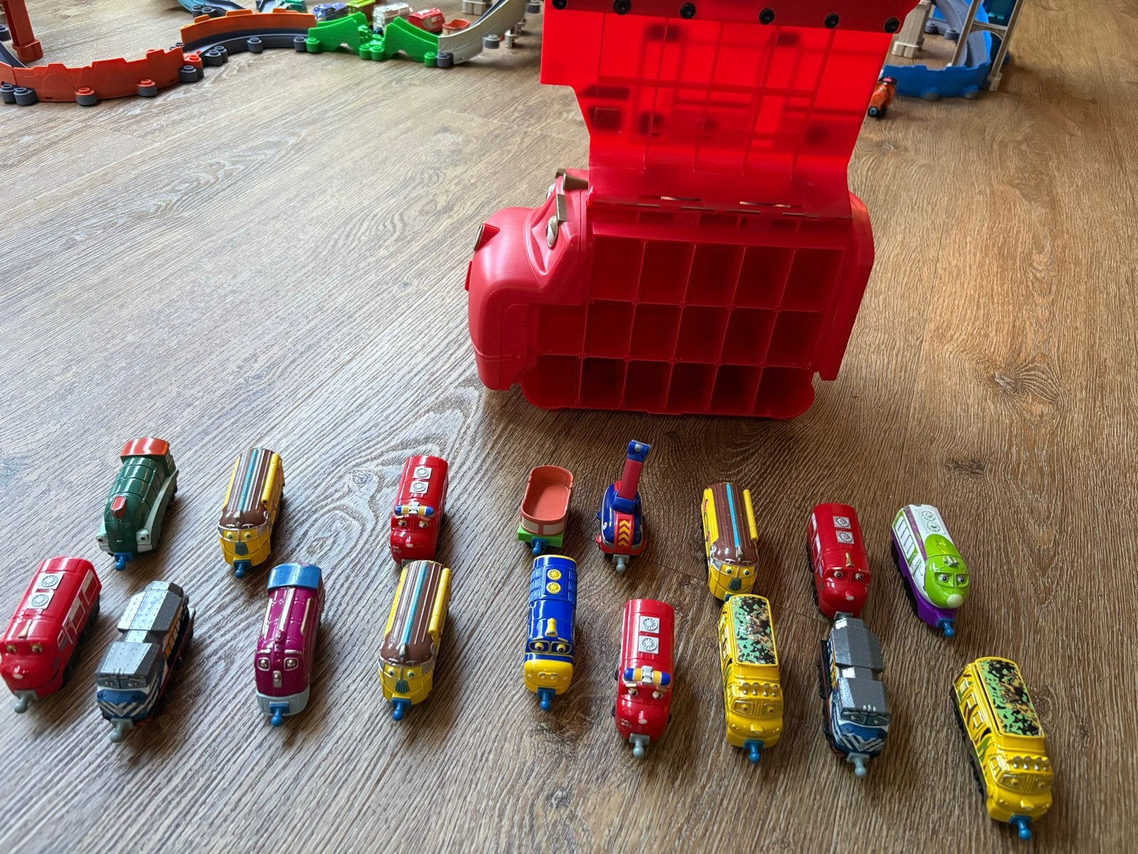 Chuggington Treinen Collectie met Opbergkoffer, Ophalen of Verzenden, Gebruikt
