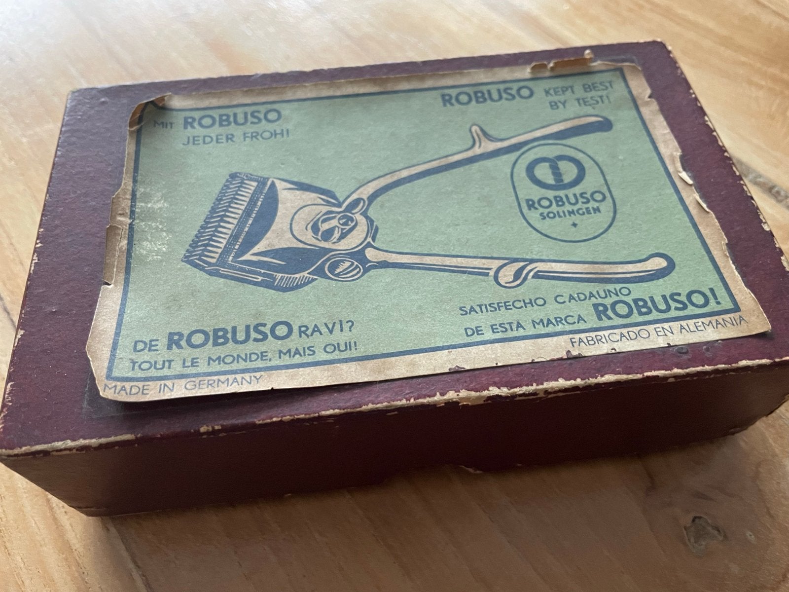 Vintage handtondeuse ROBUSO Solingen, Duitsland, Ophalen of Verzenden, Gebruikt, Tondeuse