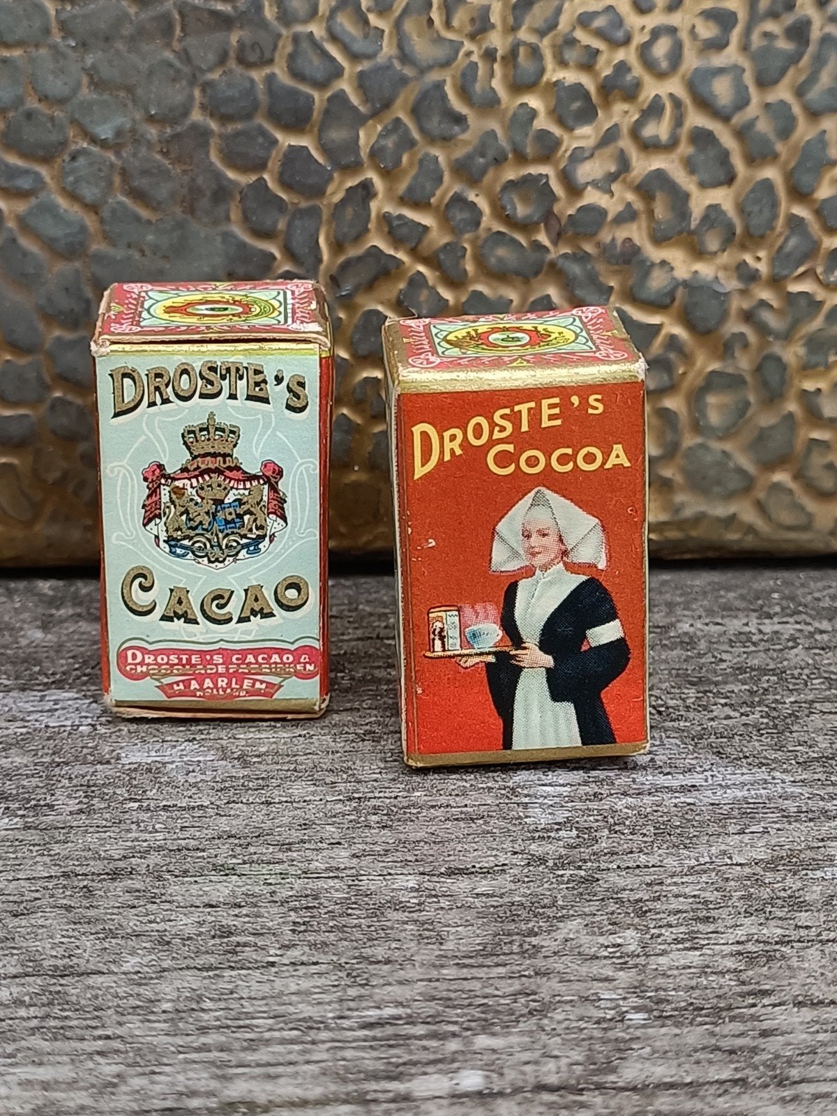Verzamel item. 2 miniatuur doosjes van Droste cacao., Antiek en Kunst, Ophalen of Verzenden