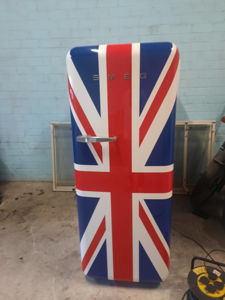 Smeg koelkast union jack, Witgoed en Apparatuur, 200 liter of meer, 60 cm of meer, Zo goed als nieuw, Met vriesvak