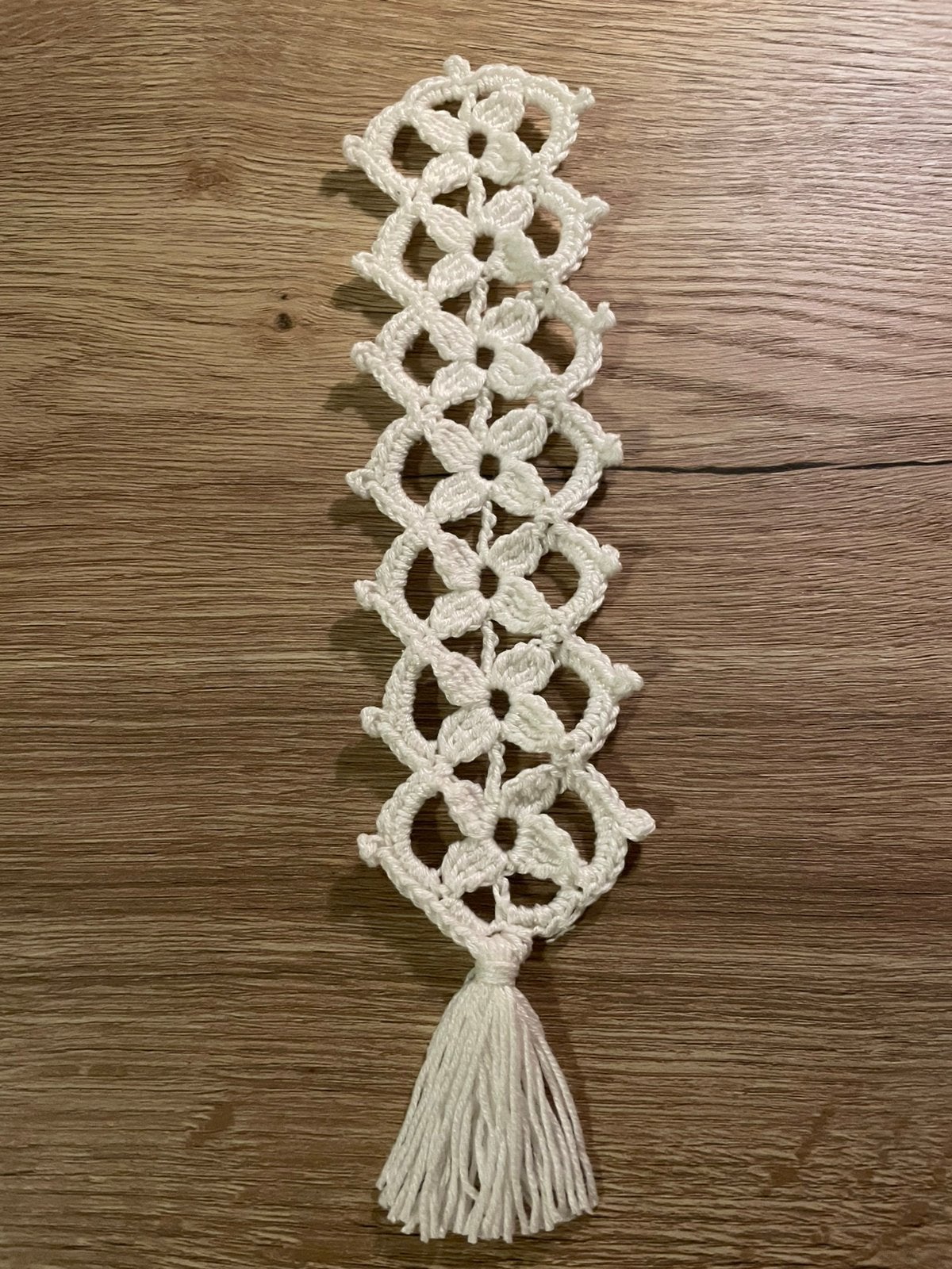 Gehaakte boekenlegger, Sieraden, Tassen en Uiterlijk, 10 cm of meer, Overige materialen, Wit, Nieuw