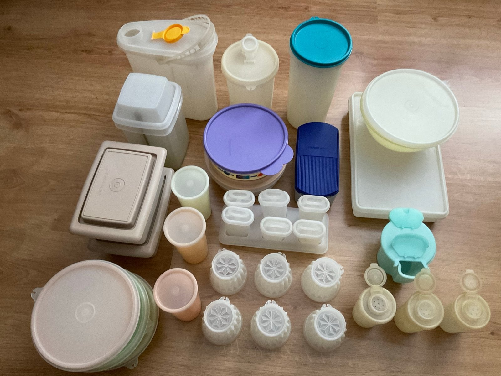 Grote partij Tupperware: bakjes, bekers, schalen en meer, Ophalen of Verzenden, Gebruikt, Blauw, Bak of Kom