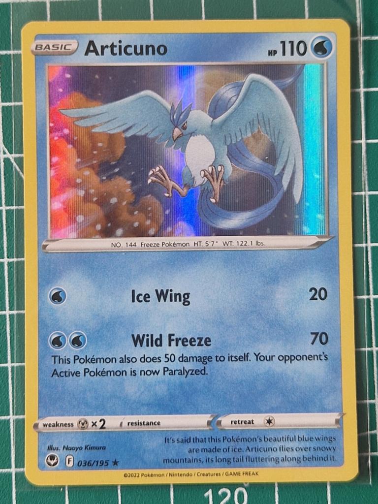 pokemon kaart, Articuno, #036/195, holo, Ophalen of Verzenden, Zo goed als nieuw