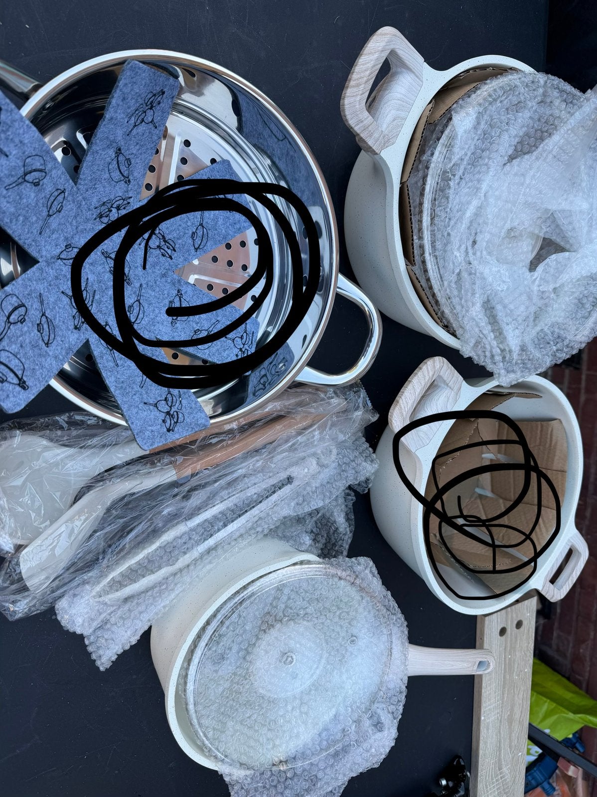 Pannenset, Ophalen of Verzenden, Zo goed als nieuw, Rvs, Pannenset