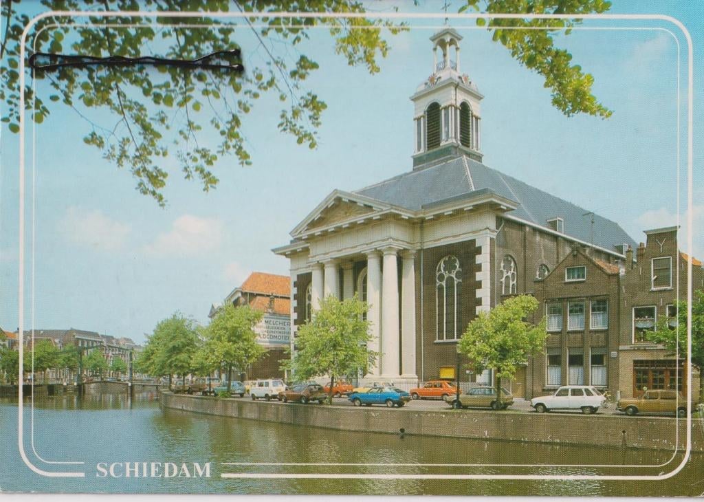 Schiedam met auto's AMC Gremlin , Datsun Cherry, Ophalen of Verzenden, 1960 tot 1980, Gelopen, Zuid-Holland