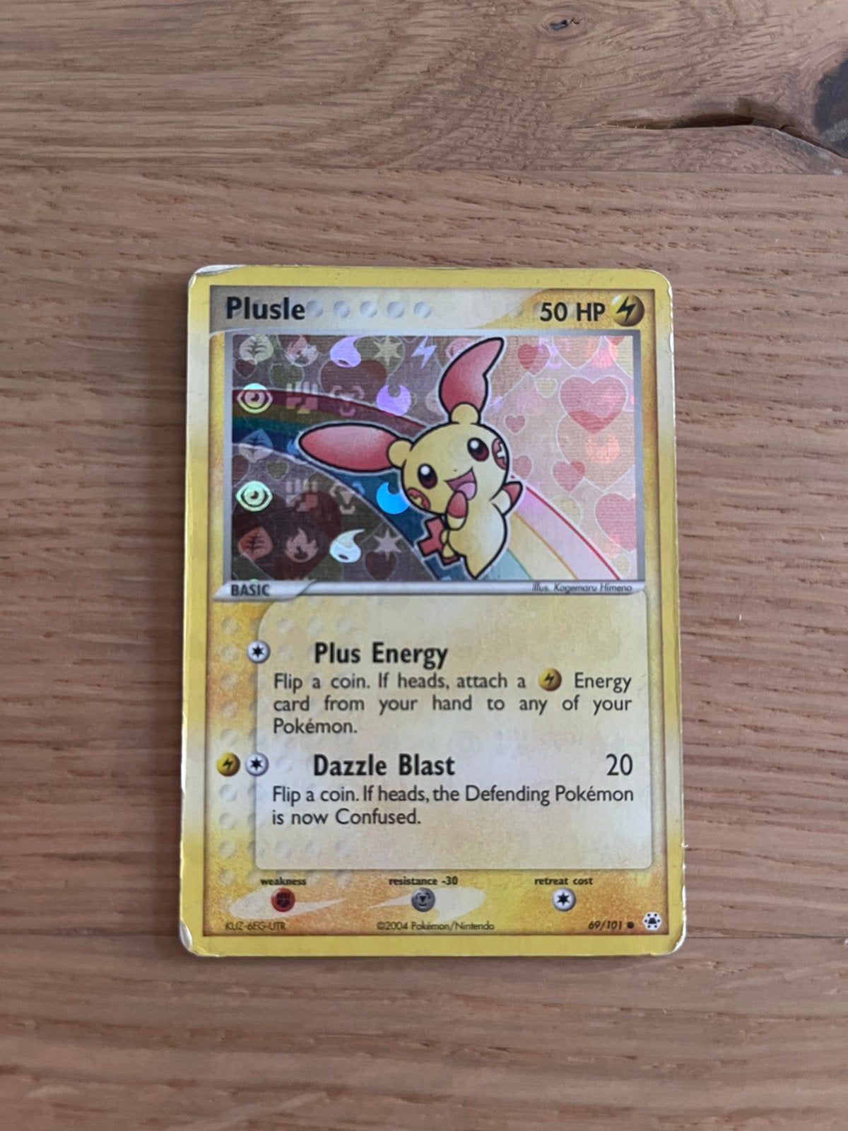 Plusle 69 Holo, Hobby en Vrije tijd, Verzamelkaartspellen | Pokémon, Verzenden, Gebruikt, Losse kaart