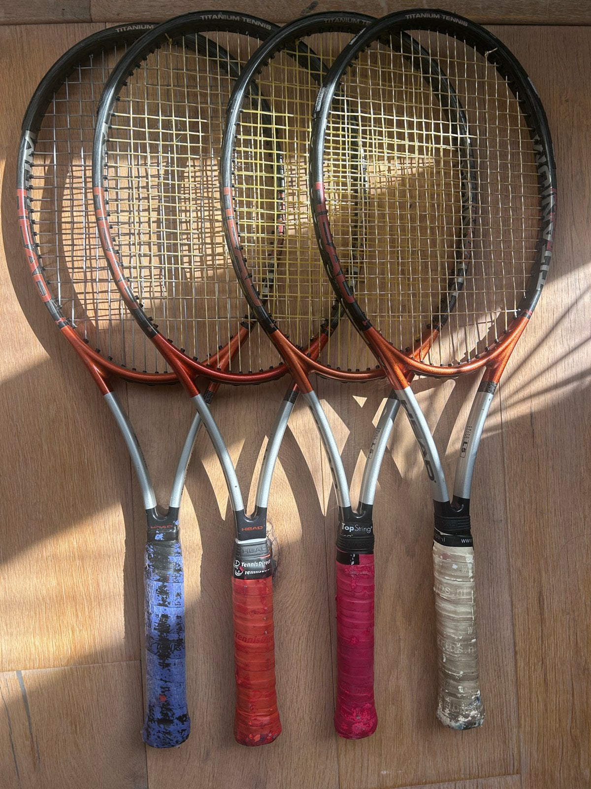 Set van 4 Head Titanium tennisrackets, Ophalen, Gebruikt, L5, Head