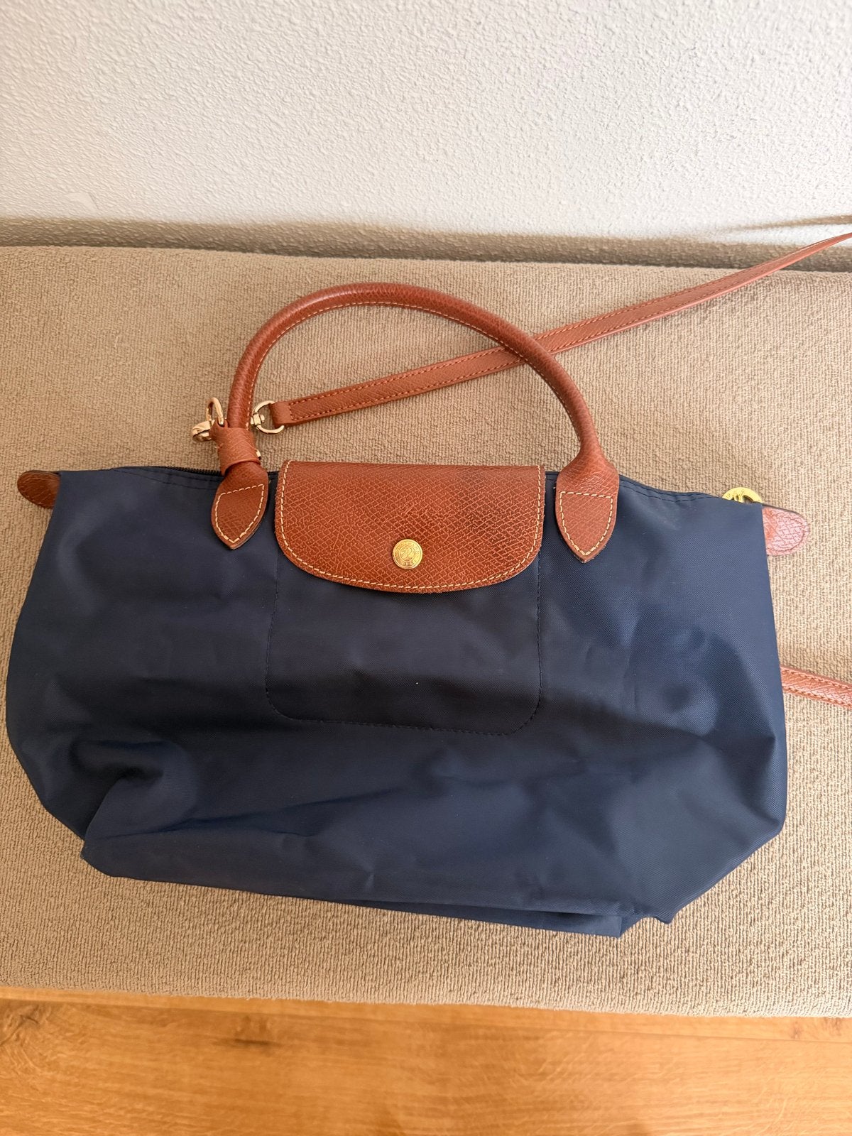 Longchamp Le Pliage Handtas Maat S - Marineblauw, Ophalen of Verzenden, Nieuw, Blauw, Handtas