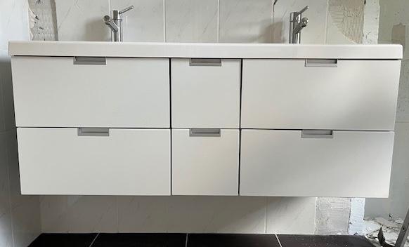 Wastafelmeubel onderkant, Ophalen, Gebruikt, 100 tot 150 cm, Minder dan 100 cm
