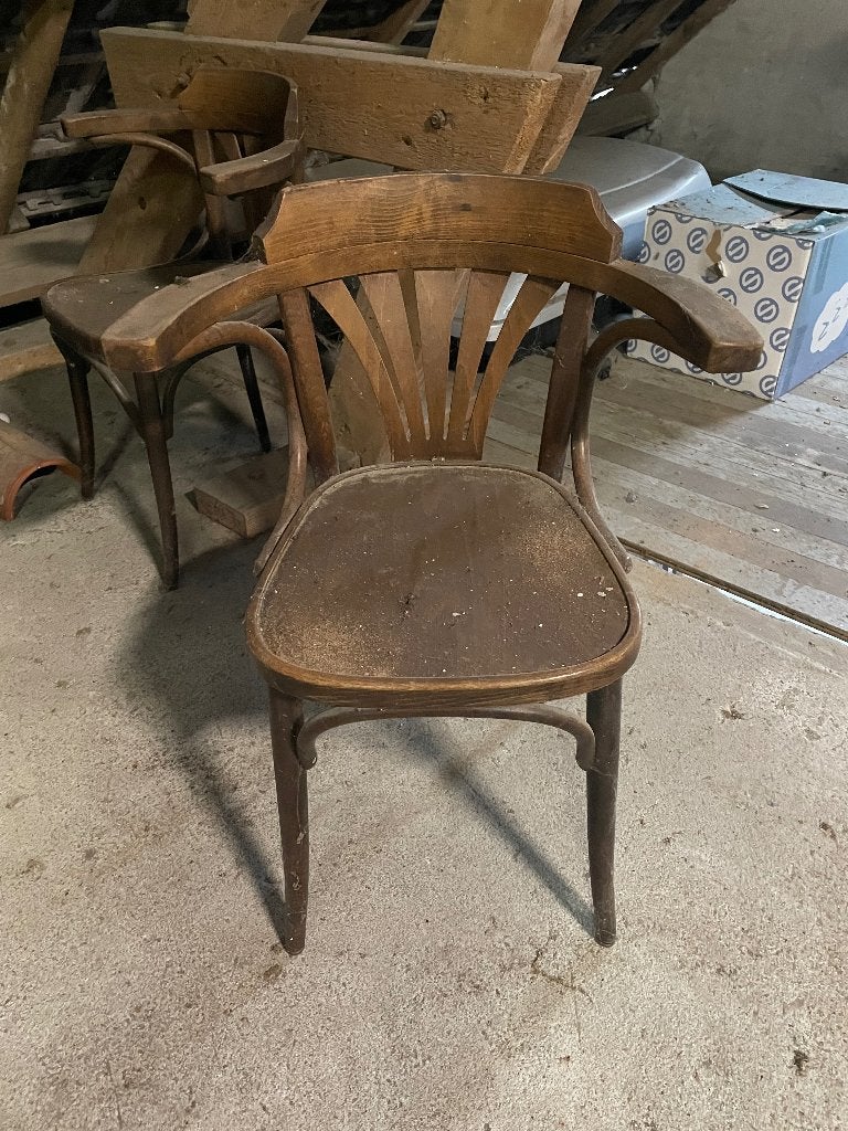 Cafe stoelen 4x, Ophalen, Gebruikt, Bruin, Vier