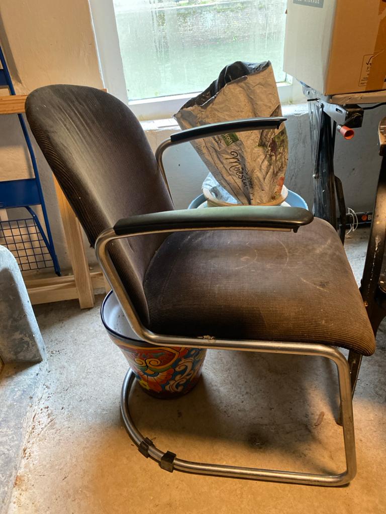 Originele Gispen 413 fauteuil - Opknapper, Huis en Inrichting, Fauteuils, Ophalen, Gebruikt, Minder dan 75 cm, Gispen