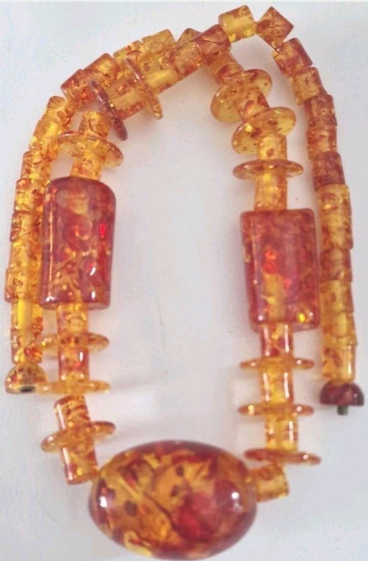 Vintage ketting, Ophalen of Verzenden, Zo goed als nieuw, Zilver, Kunststof
