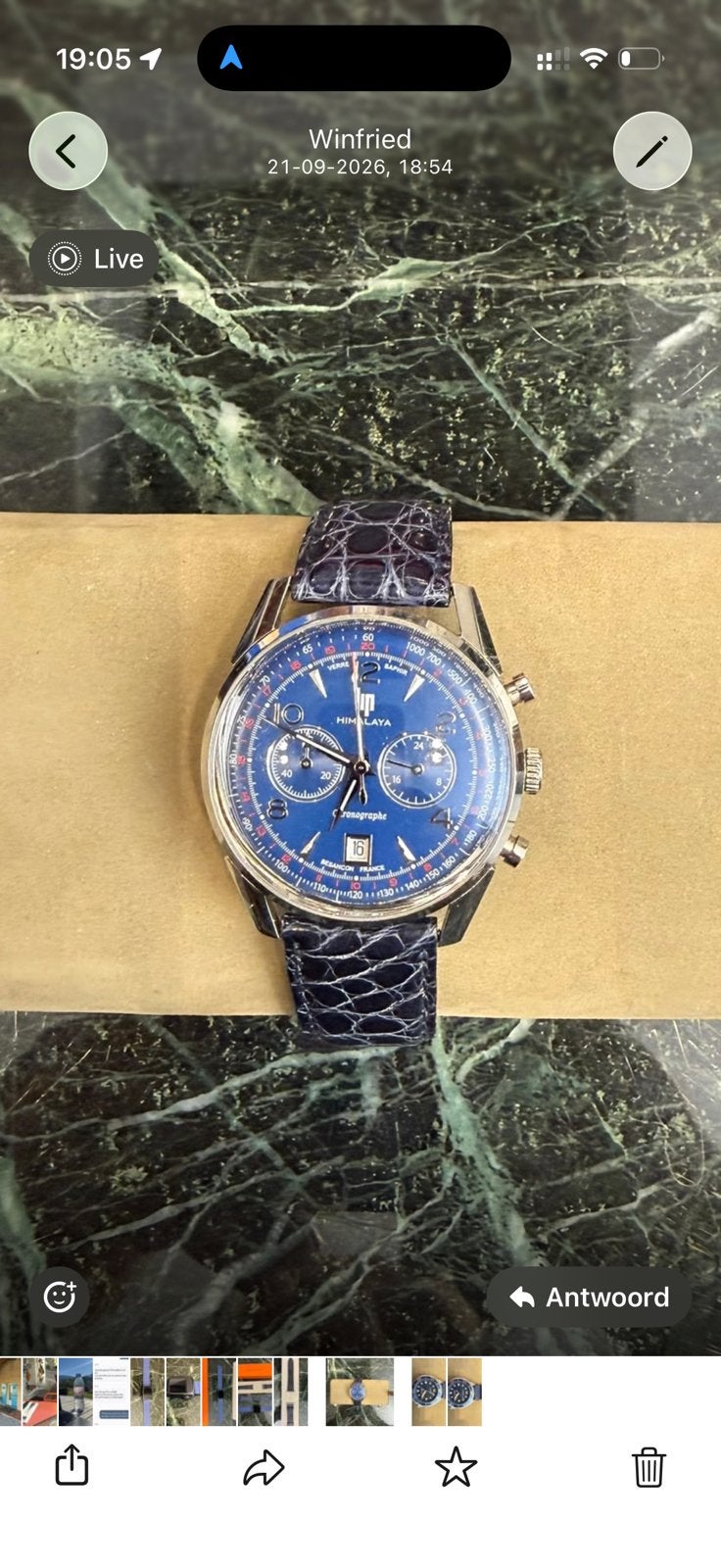 LIP Himalaya blauw Horloge heren, Ophalen of Verzenden, Zo goed als nieuw, Overige merken