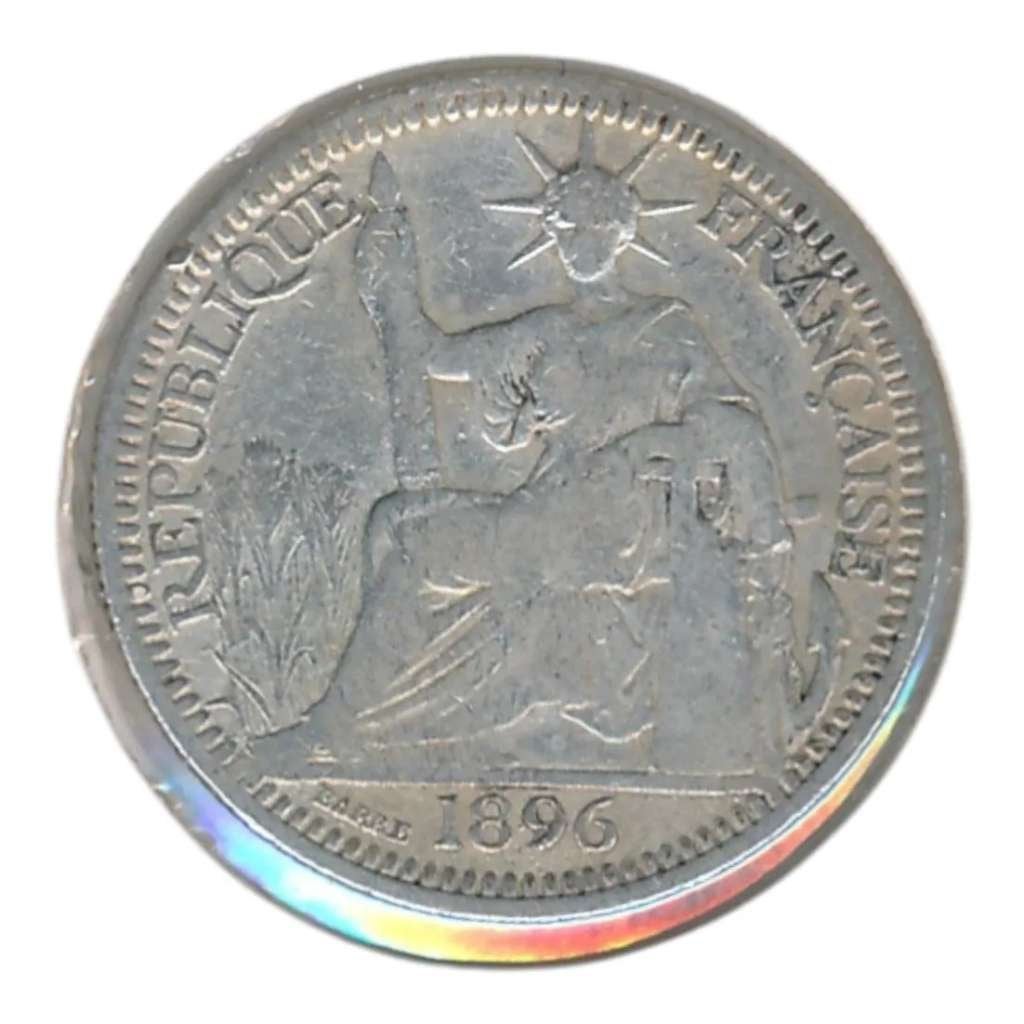 Frans Indochina 10 Centimes 1896, Ophalen of Verzenden, Zuid-Azië, Losse munt
