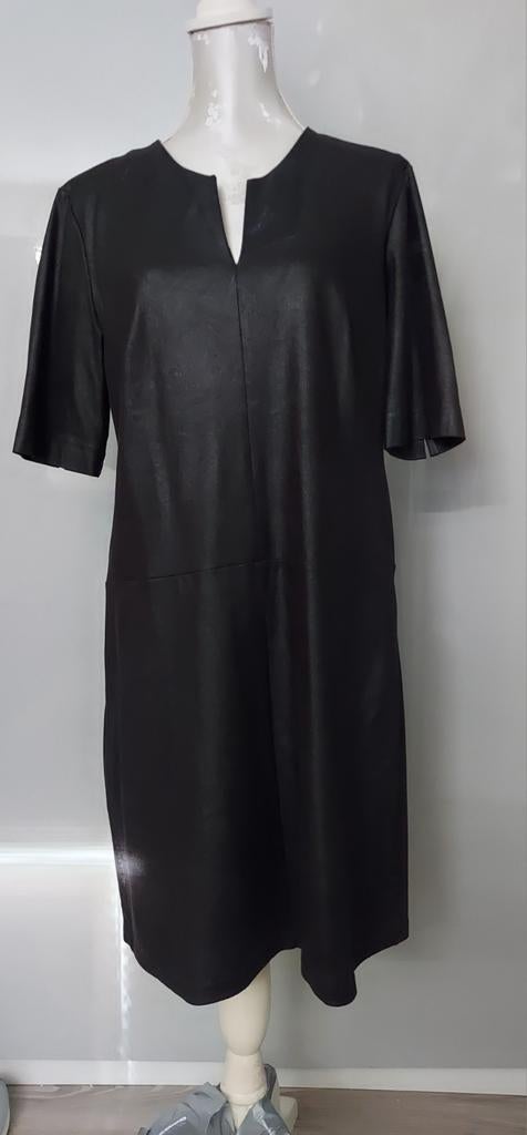 Zwarte lederlook jurk van CREME DE LA CREME maat L =40, Kleding | Dames, Jurken, Maat 38/40 (M), Zwart, Ophalen of Verzenden, Zo goed als nieuw