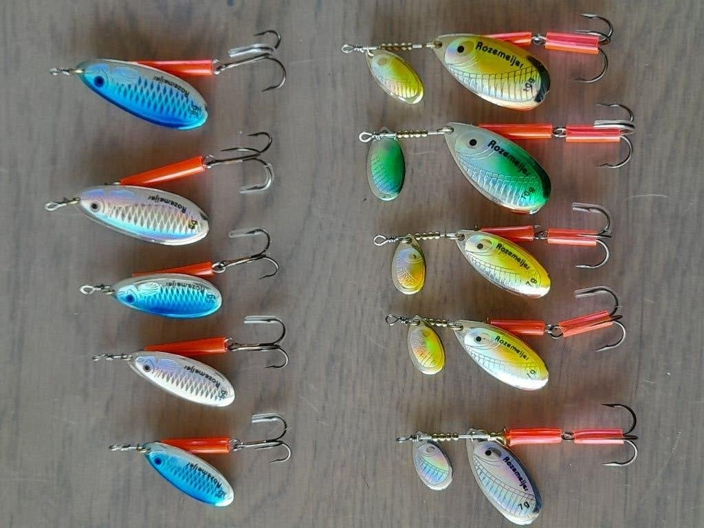 10 ROZEMEIJER SPINNERS tandem en enkel blad 4-10 gram nieuw, Watersport en Boten, Ophalen of Verzenden, Nieuw, Kunstaas