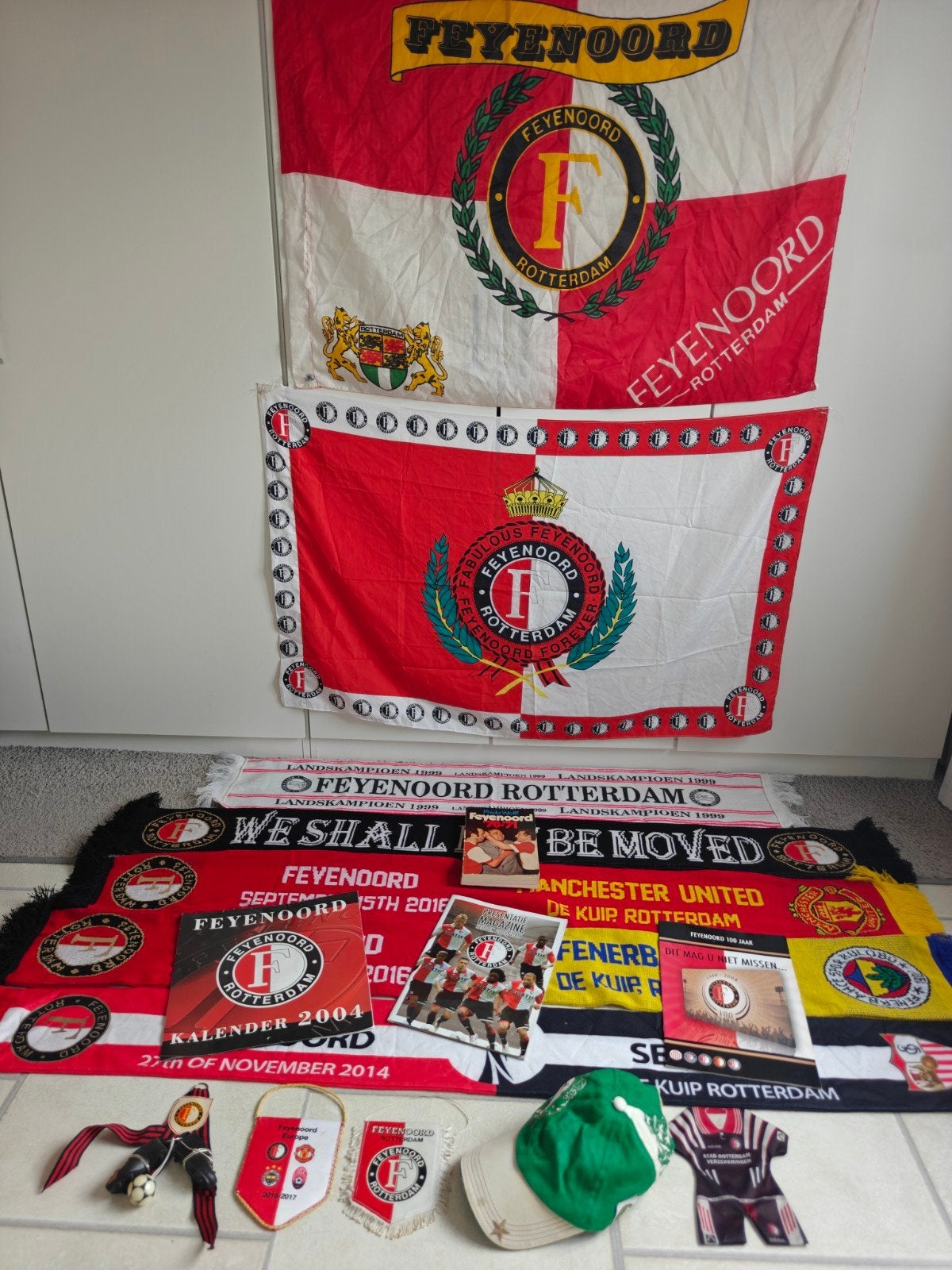 1999 Kampioensjaal & andere leuke vintage Feyenoord spullen, Verzamelen, Ophalen of Verzenden, Gebruikt, Feyenoord, Vaantje of Sjaal