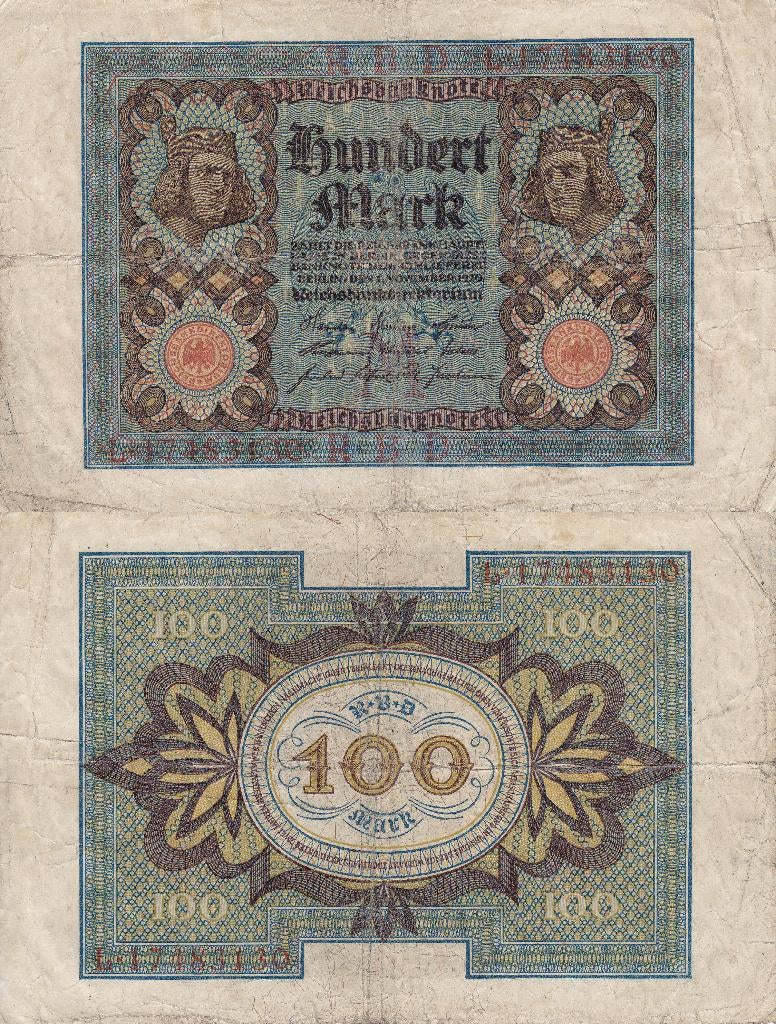 Duitsland (Weimarrepubliek) 100 Mark 1920 P-69b VG, Postzegels en Munten, Bankbiljetten | Europa | Niet-Eurobiljetten, Ophalen of Verzenden