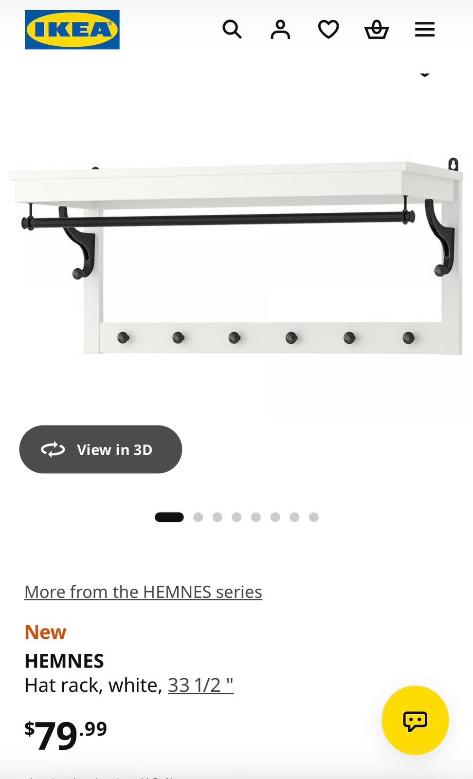 IKEA Hemnes kapstok, Zo goed als nieuw, Minder dan 100 cm, Hout, Ophalen