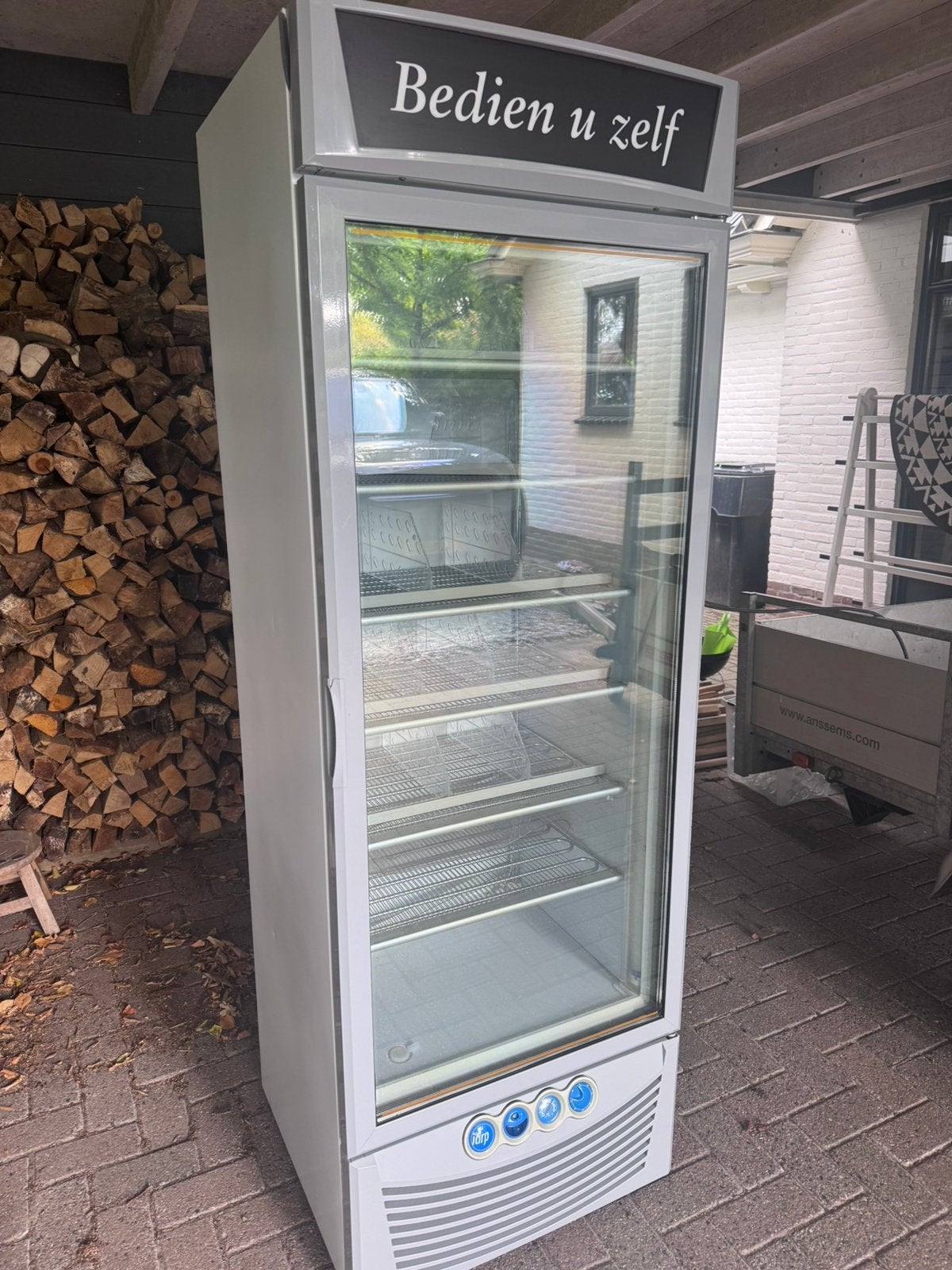 Vriezer vitrine, 160 cm of meer, Zo goed als nieuw, Ophalen, Vrieskast