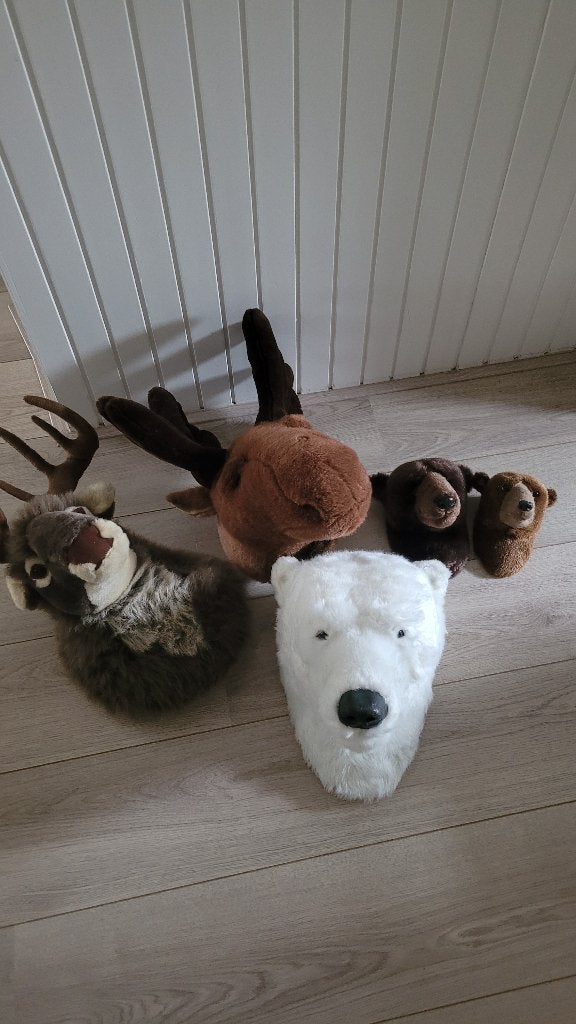 Dierenkoppen muurhanger, Ophalen, Zo goed als nieuw