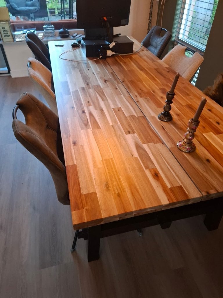 Mooie IKEA Skogsta Eettafel - Acaciahout, 100 tot 150 cm, Modern, Scandinavisch, 200 cm of meer, Ophalen of Verzenden