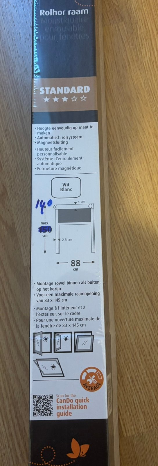 NIEUW Insectenrolhor 140/88 cm, Doe-het-zelf en Verbouw, Deuren en Horren, Ophalen, Nieuw, Overige typen, Minder dan 200 cm