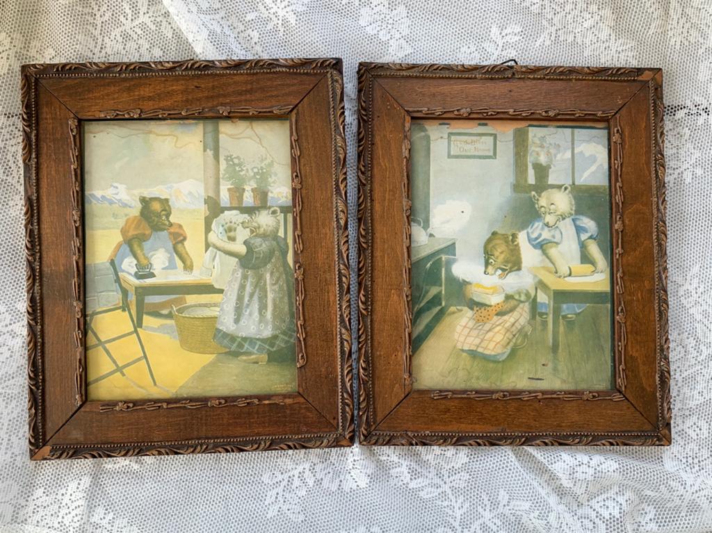 Beren in een lijstje, Antiek en Kunst, Kunst | Schilderijen | Klassiek, Ophalen of Verzenden