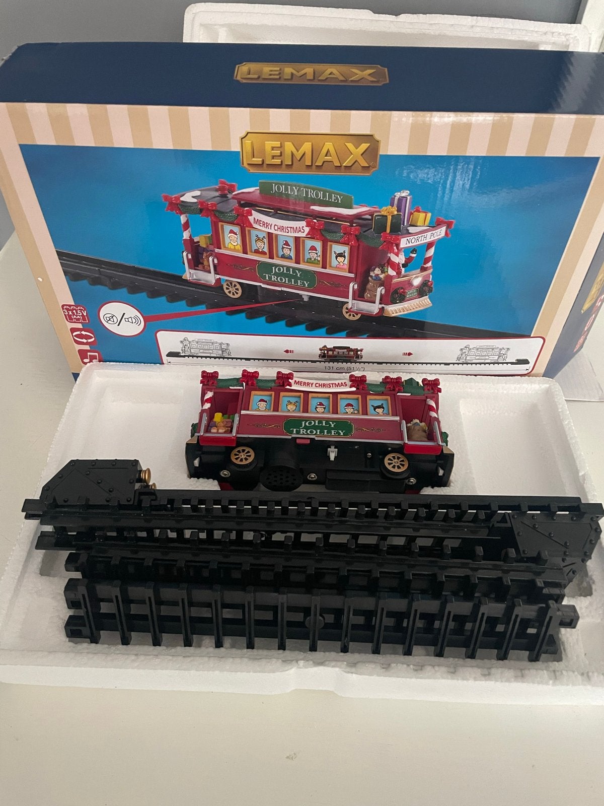 Lemax Jolly Trolley Kersttrein met Rails, Ophalen, Gebruikt