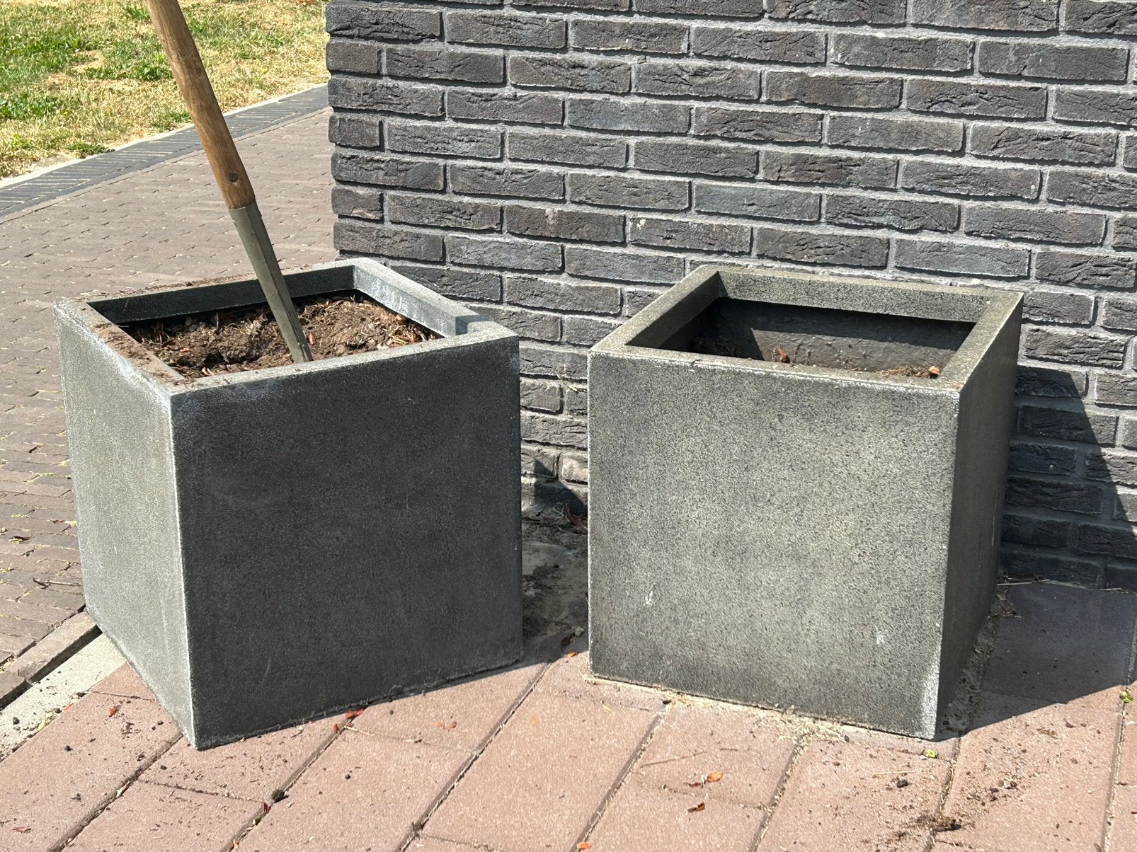 5 Plantenbakken vierkant 50x50 cm, Tuin en Terras, Bloembakken en Plantenbakken, Ophalen, Kunststof, Gebruikt, Minder dan 60 cm