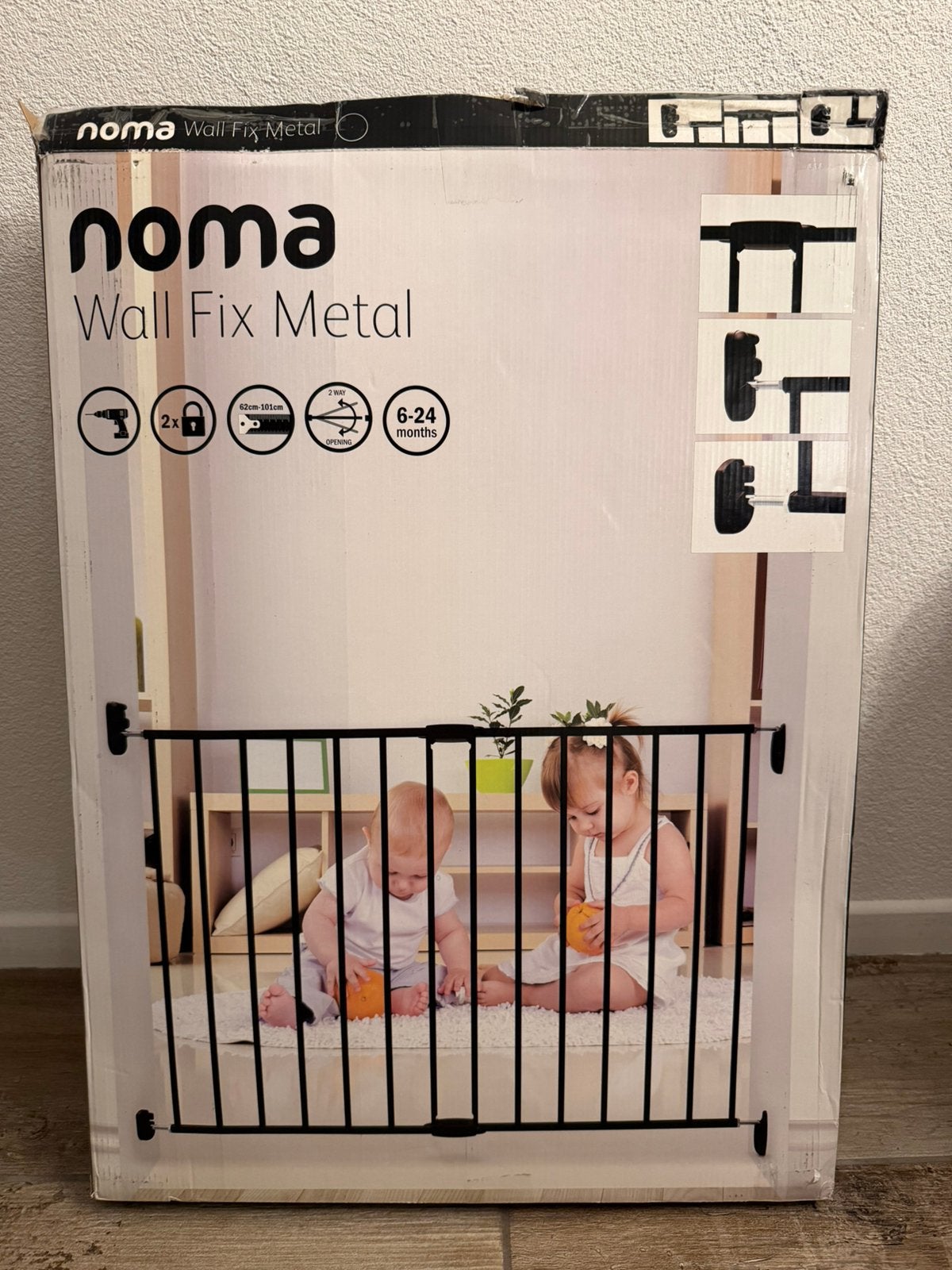 Traphek zwart staal, nieuw in doos, Kinderen en Baby's, Traphekjes, Ophalen of Verzenden, Nieuw, Metaal of IJzer, Schroefhekje
