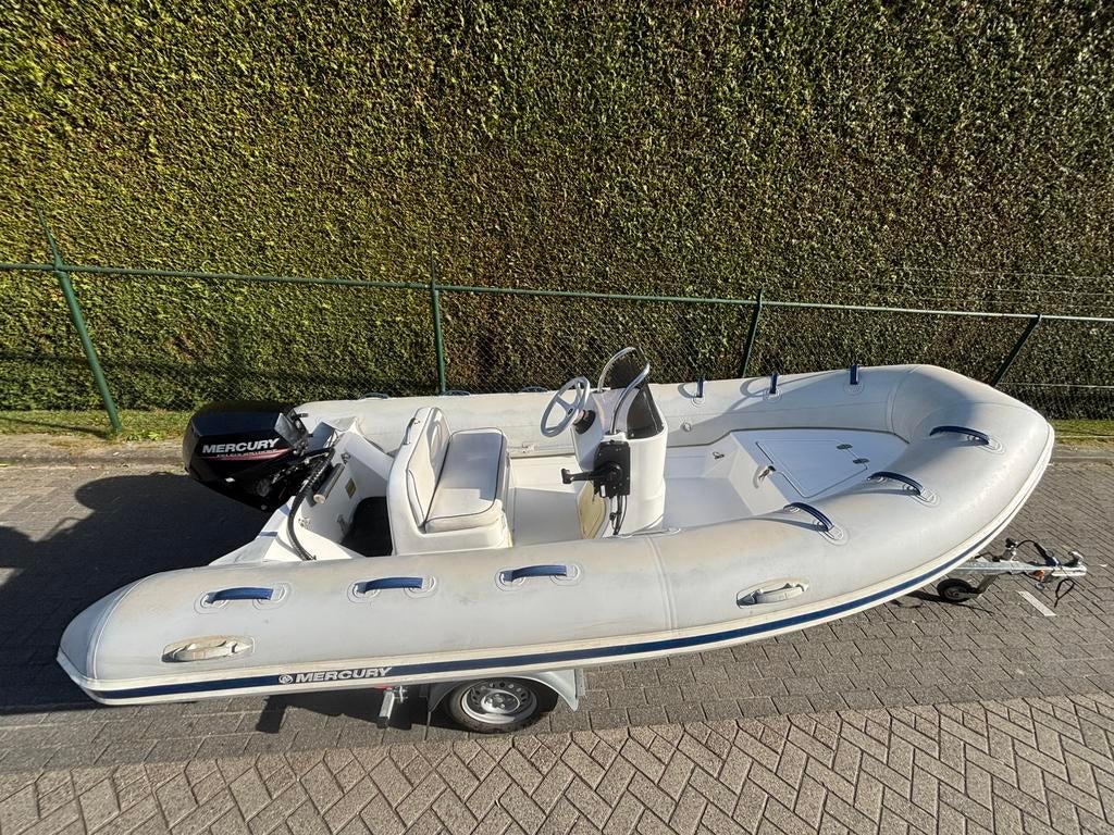 Te koop: Mercury Ocean Runner 420 RHIB (2019) – complete set, Watersport en Boten, Rubberboten, Zo goed als nieuw, Benzine, Minder dan 70 pk