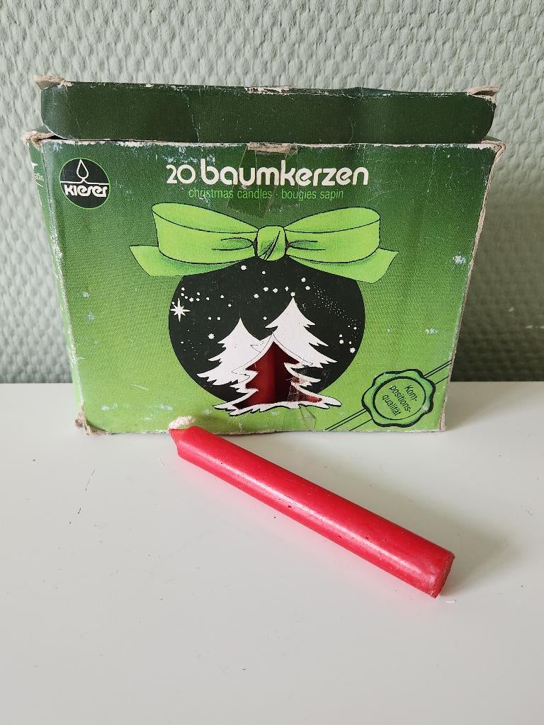 20 x Rode vintage kerstboom kaarsjes - Kieser, Diversen, Ophalen of Verzenden, Nieuw
