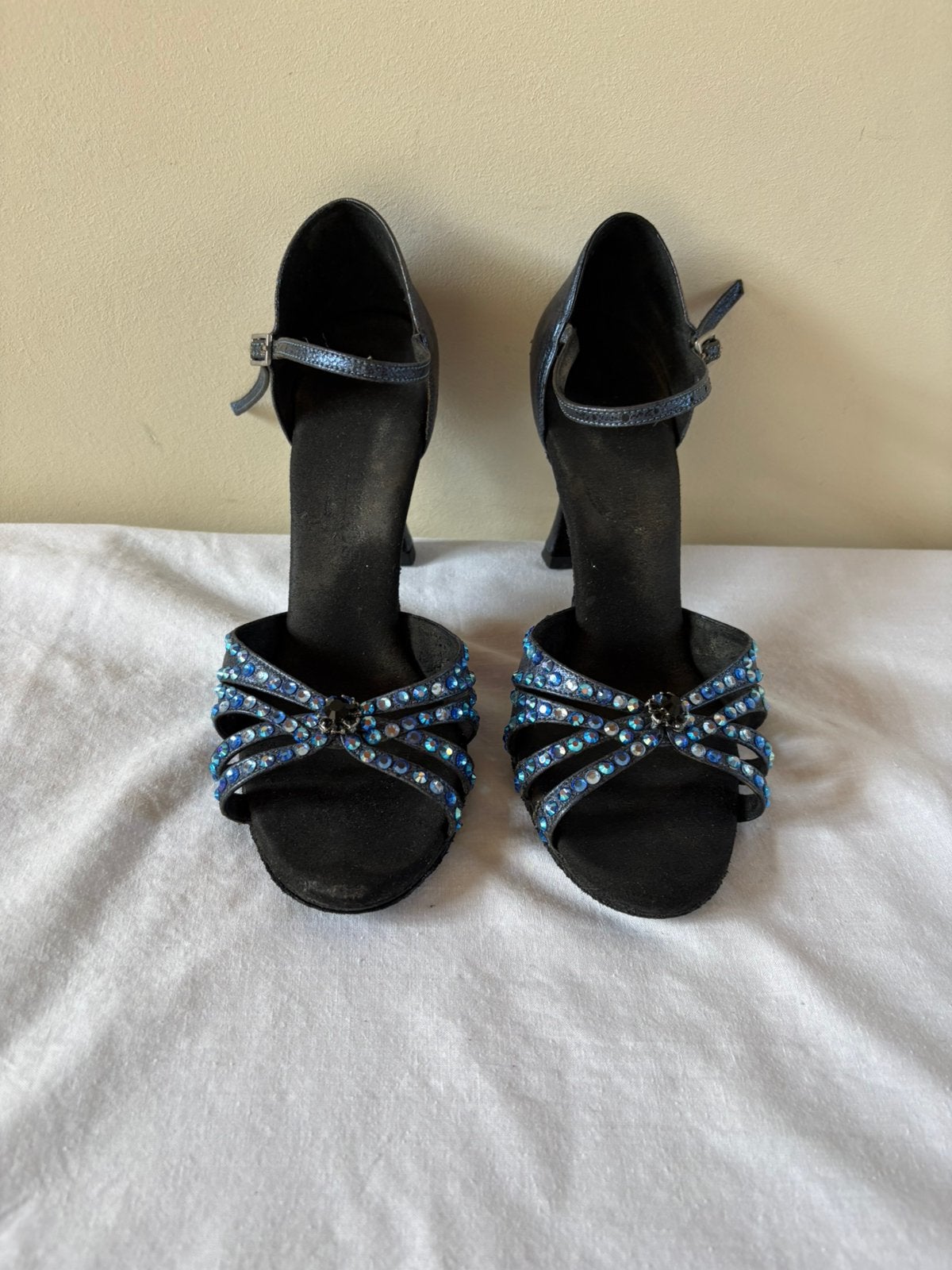Donker blauwe latin dansschoen, Ophalen of Verzenden, Zo goed als nieuw, Schoenen
