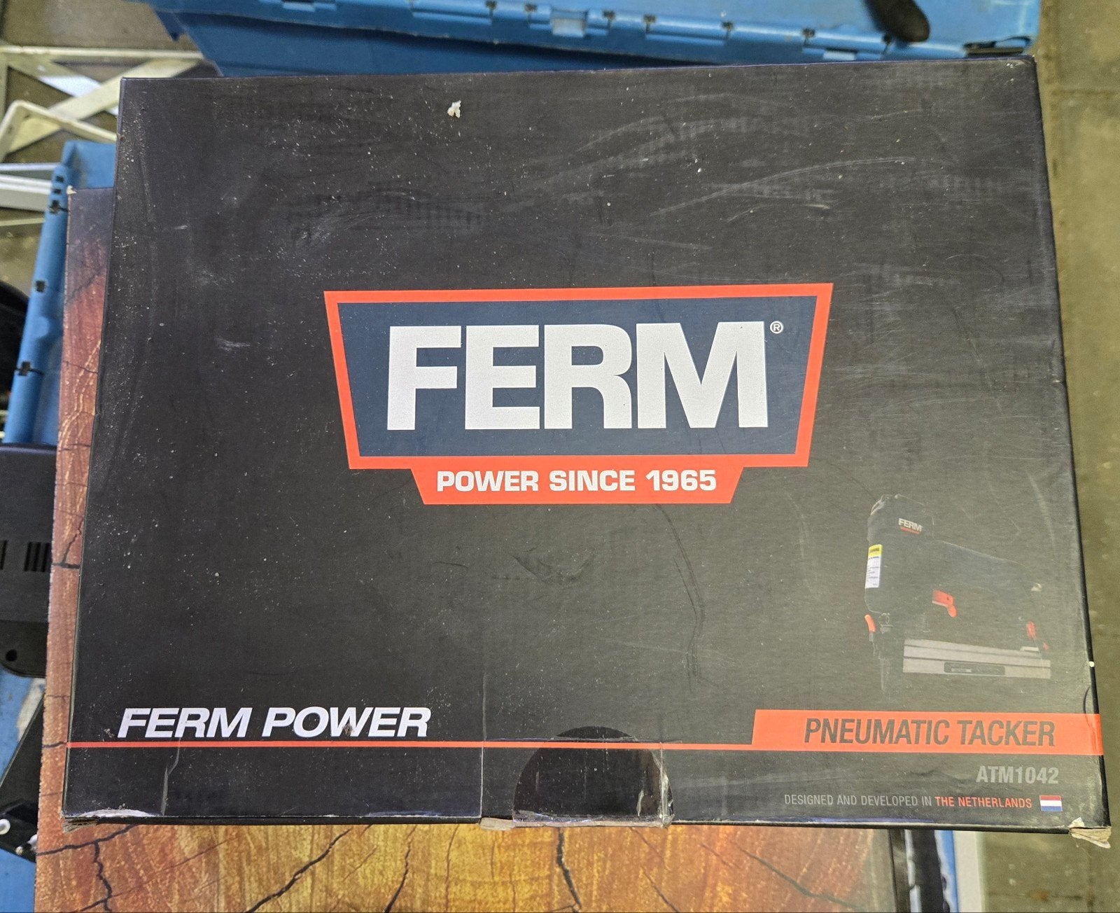Ferm Pneumatische Tacker ATM1042 met 10m luchtslang, Ophalen of Verzenden, Nieuw, Tacker/nietmachine, Ferm