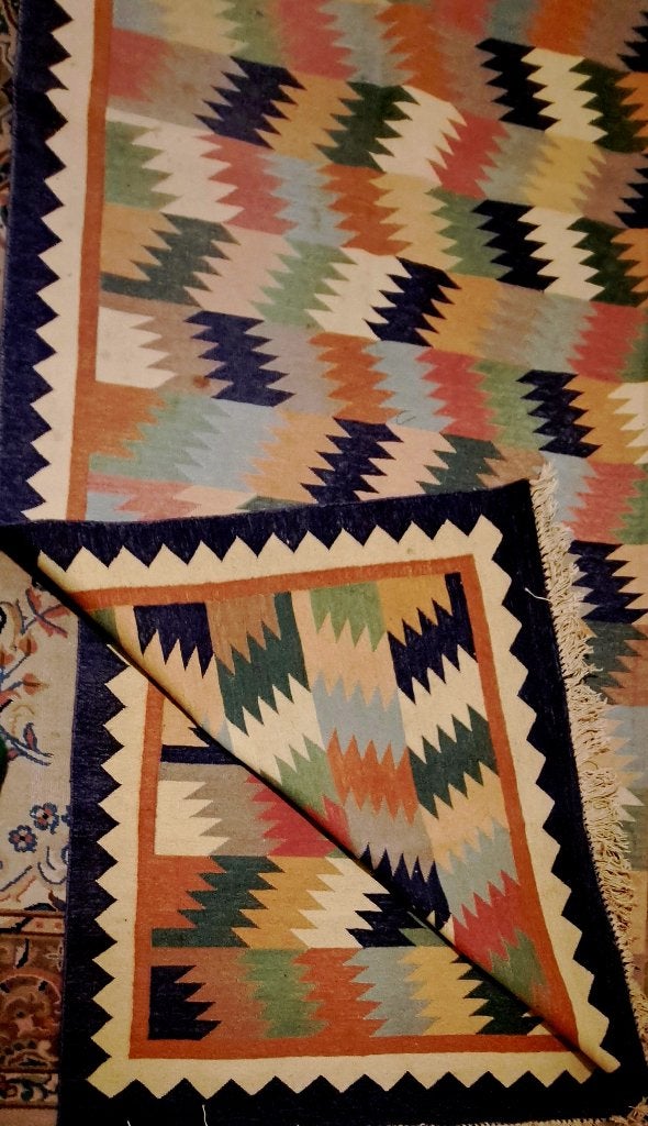 mooie multicolor perzisch, oosterse kelim tapijt, 150 tot 200 cm, 200 cm of meer, Ophalen of Verzenden, Zo goed als nieuw