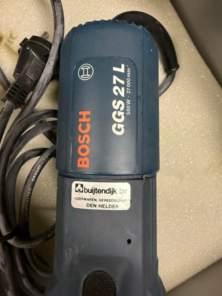 Bosch blauw rechte slijper GGS 27 L, Ophalen of Verzenden, Gebruikt, Minder dan 700 watt, Rechte handslijpmachine
