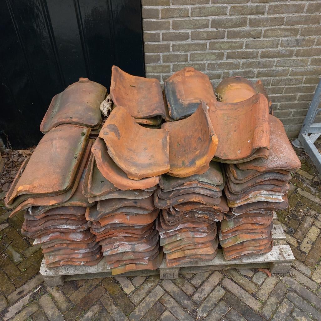 oud Hollandse dakpannen 200 stuks, Ophalen, Gebruikt, Steen of Klei, 15 m² of meer