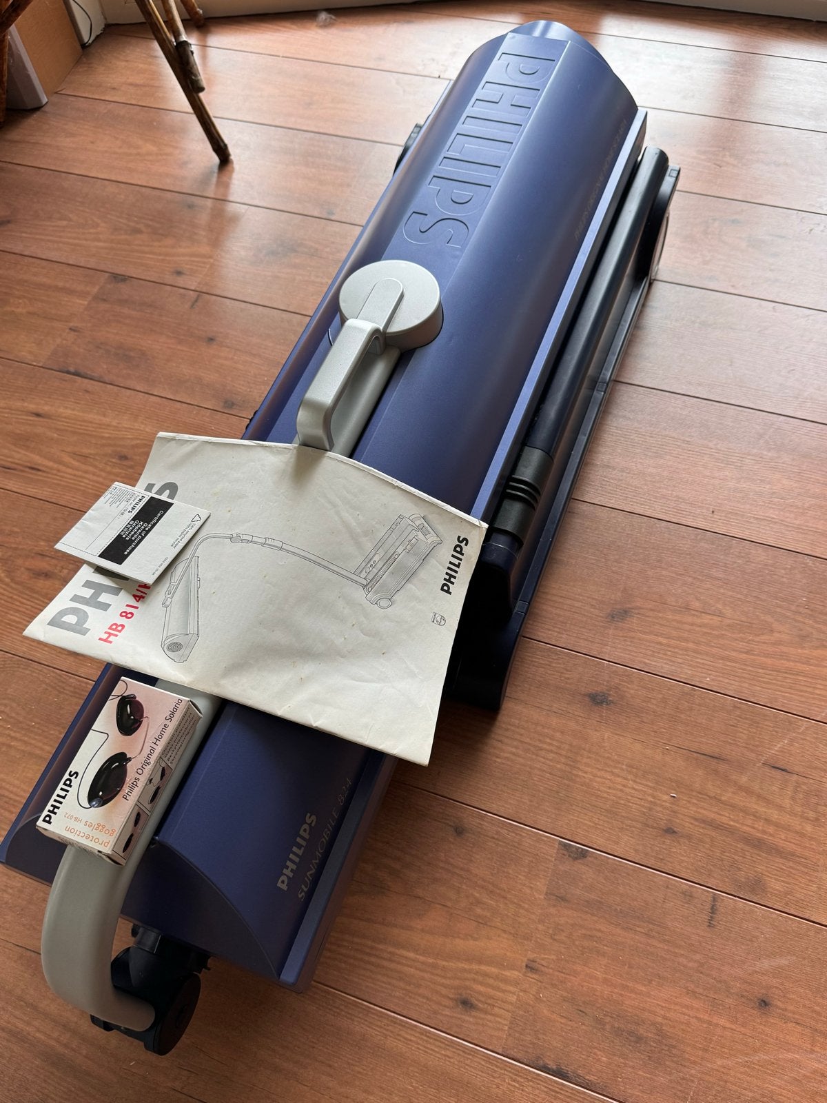 Philips Sunmobile HB824 inklapbare zonnehemel, Witgoed en Apparatuur, Zonnebanken en Gezichtsbruiners, Ophalen, Gebruikt, Zonnebank enkelzijdig