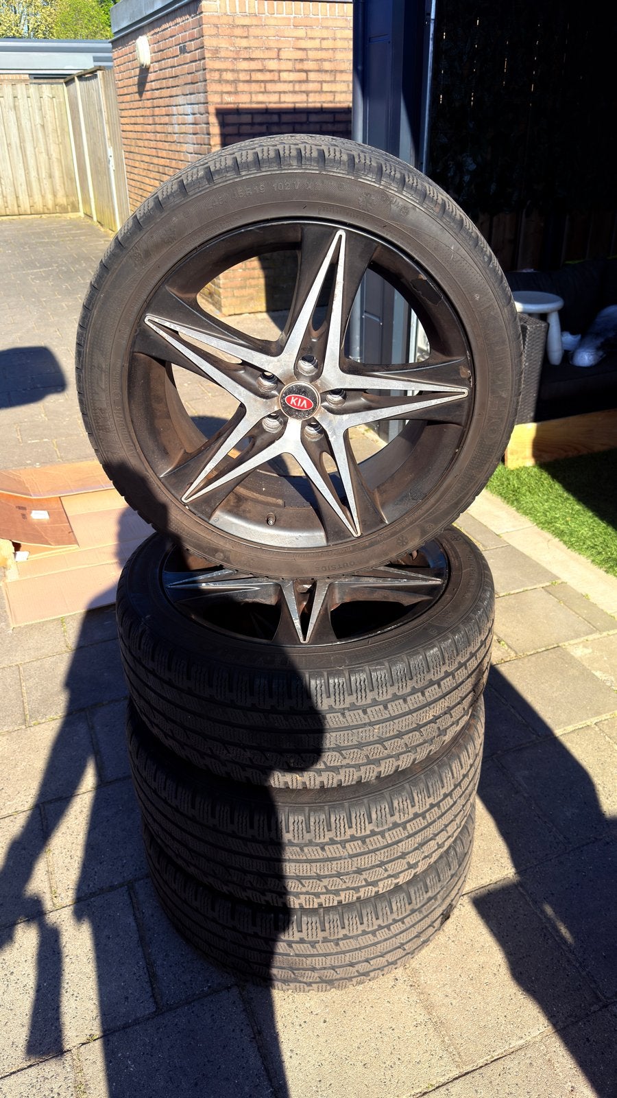 245 45 19 Kia velgen op Winterbanden, Ophalen, Gebruikt, 16 inch, Banden en Velgen