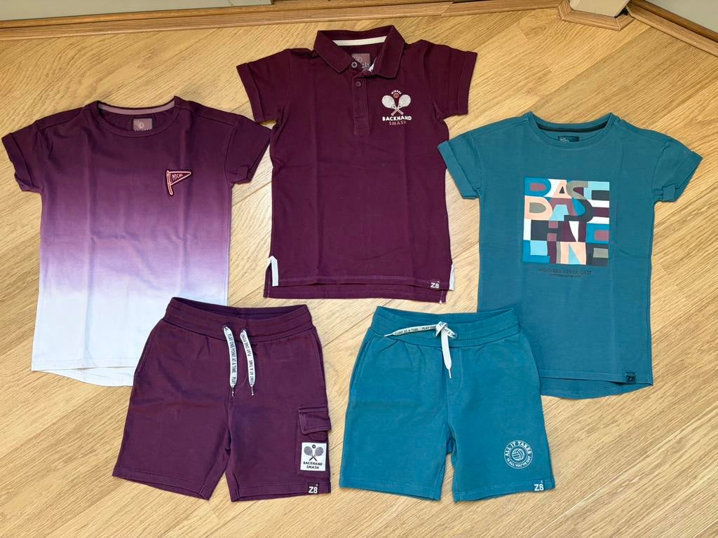 Pakket 5x Z8 zomer shirt short korte broek 116/122 ZGAN!, Ophalen of Verzenden, Zo goed als nieuw, Jongen, Setje