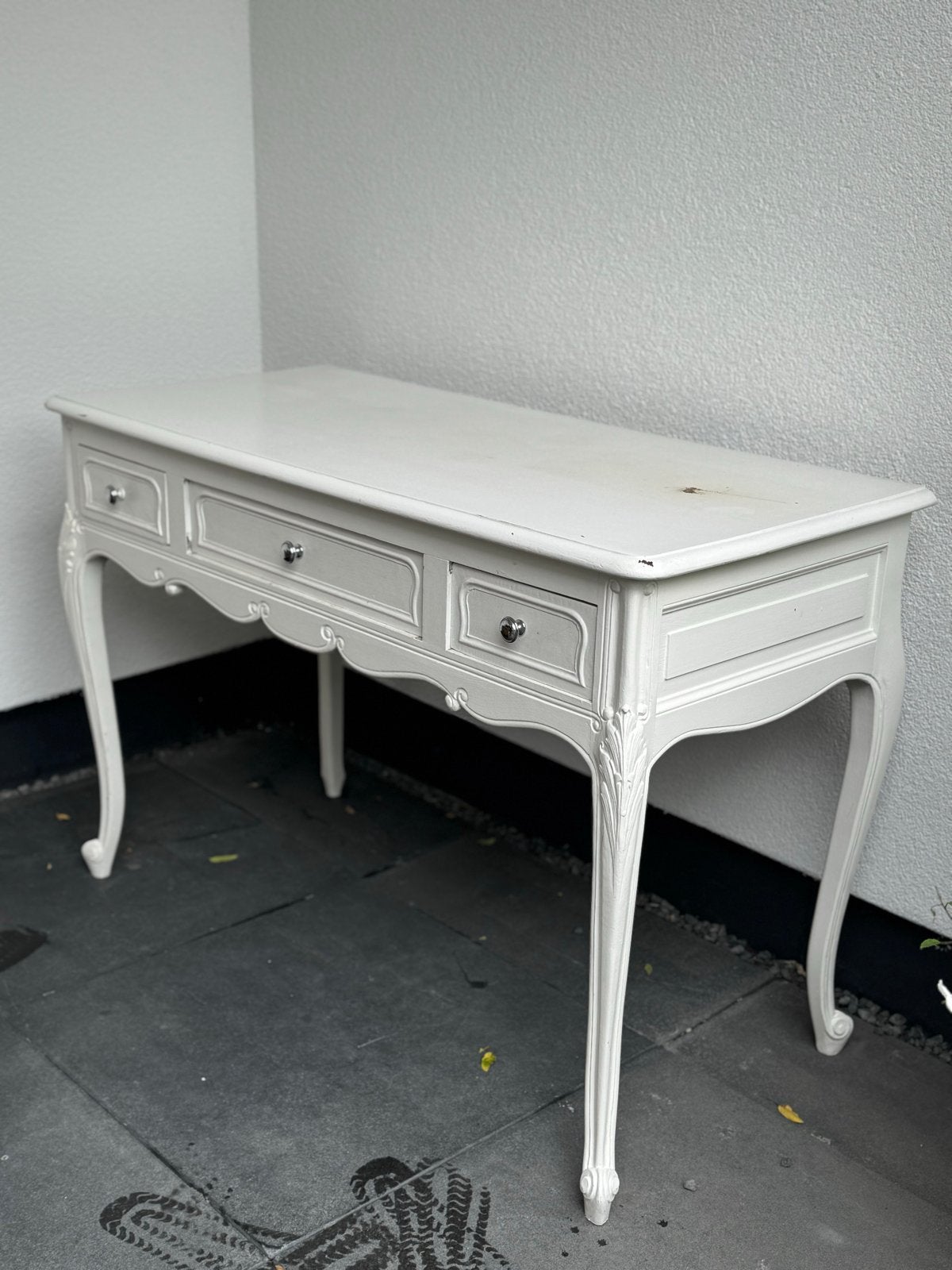 Elegant wit bureau/sidetable met lades - 110x50x74 cm, Ophalen of Verzenden